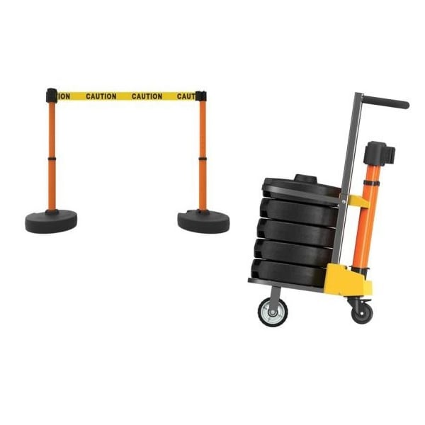 Accuform MOBILE BANNER STAKE STANCHION CART PRB909OR PRB909OR - main